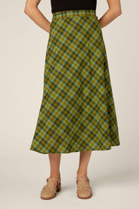 Princess Highway - Edwina Check A-Line Midi Skirt - green