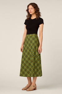 Princess Highway - Edwina Check A-Line Midi Skirt - green