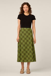 Princess Highway - Edwina Check A-Line Midi Skirt - green