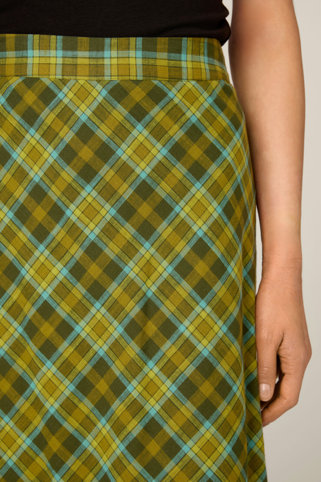 Princess Highway - Edwina Check A-Line Midi Skirt - green