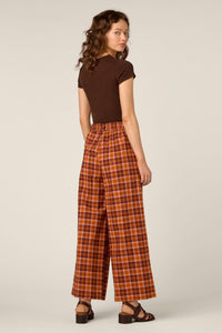 Princess Highway - Edwina Check Wide Leg Pant - chocolate