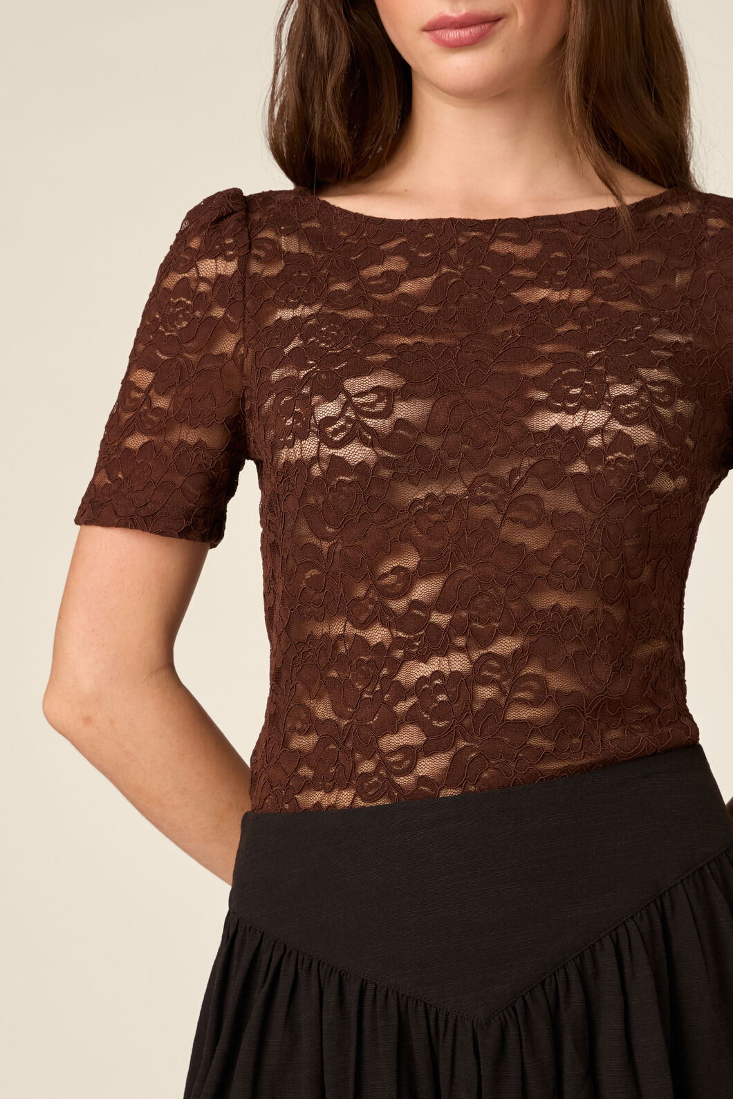 Princess Highway - Lacey Short Sleeve Tee - chocolate