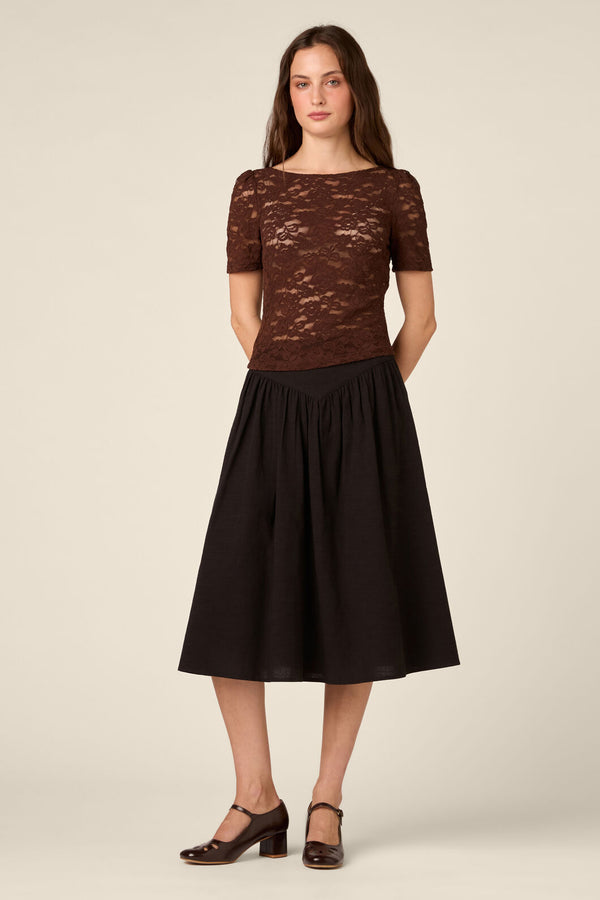 Princess Highway - Lacey Short Sleeve Tee - chocolate