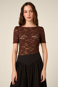 Princess Highway - Lacey Short Sleeve Tee - chocolate