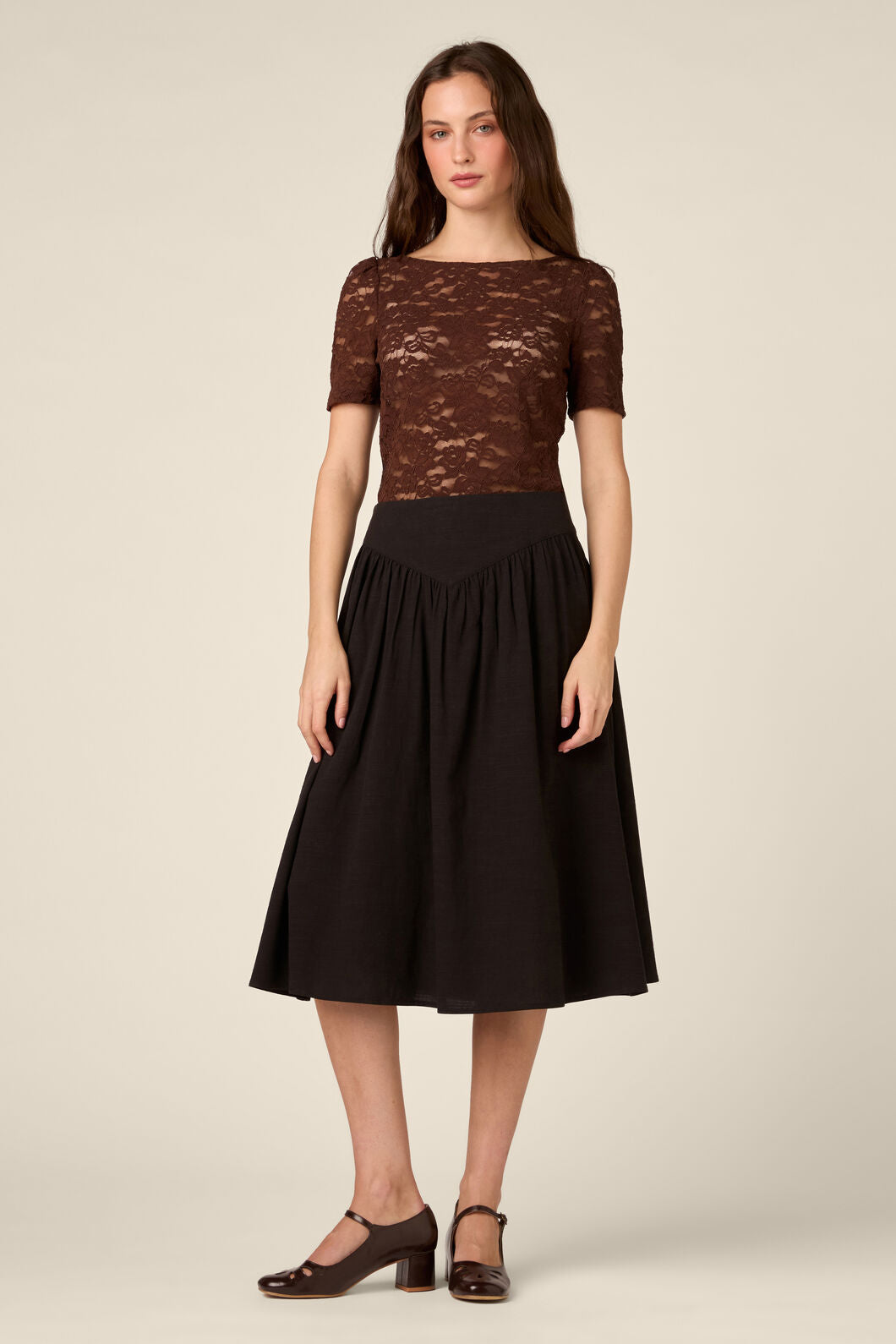 Princess Highway - Lacey Short Sleeve Tee - chocolate