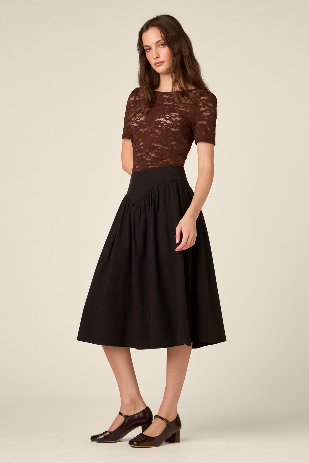 Princess Highway - Lacey Short Sleeve Tee - chocolate