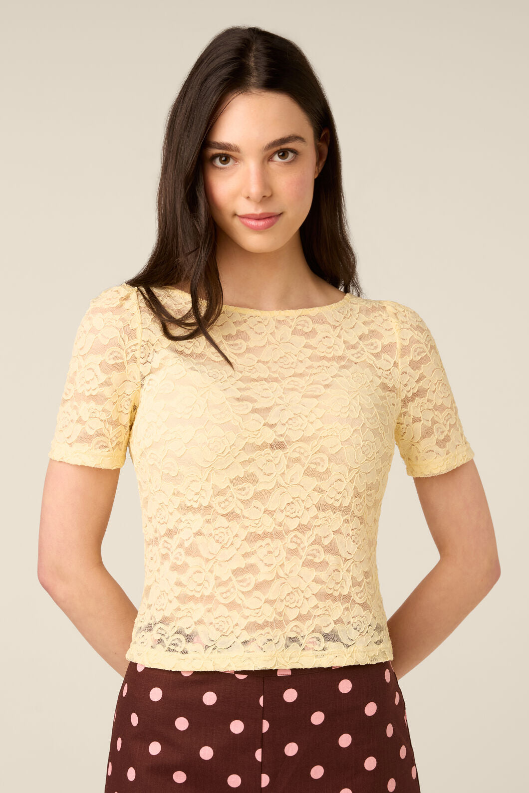 Princess Highway - Lacey Short Sleeve Tee - lemon