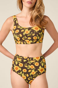 Princess Highway - Sunflower Bikini Top - chocolate