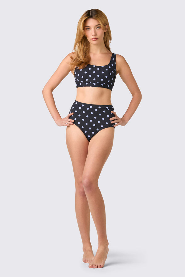 Princess Highway - Polka Dot Bikini Top - navy