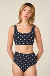 Princess Highway - Polka Dot Bikini Top - navy