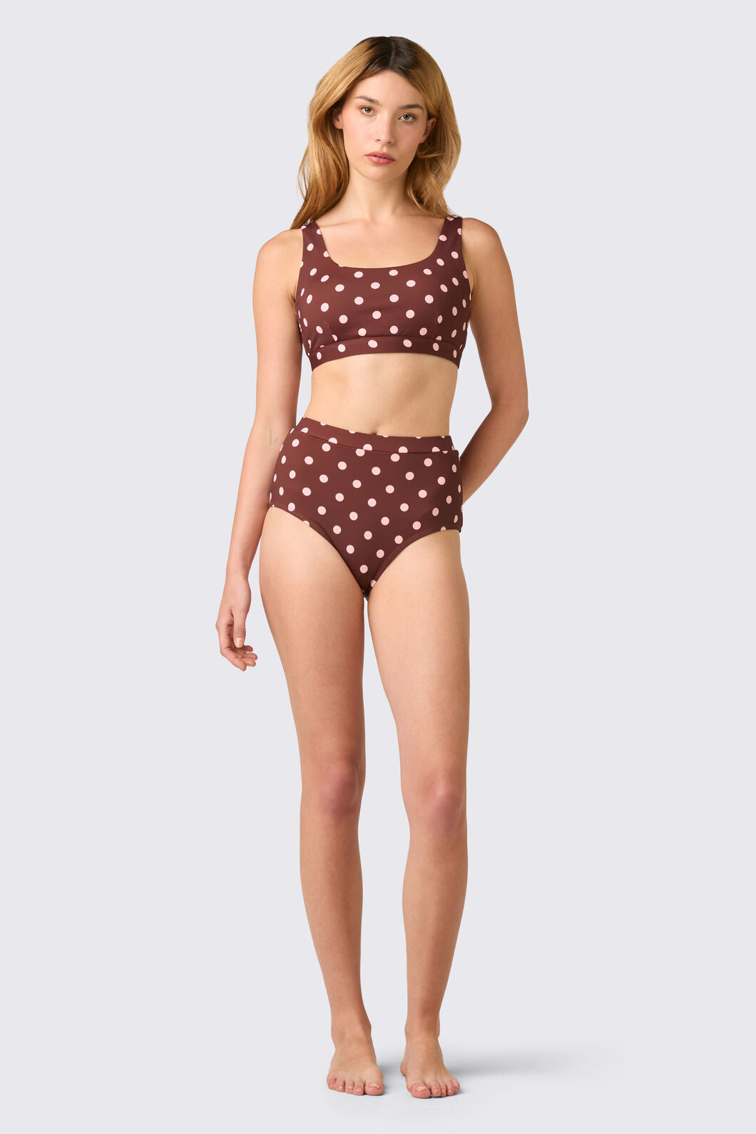 Princess Highway - Polka Dot Bikini Top - chocolate