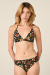 Princess Highway - Posy Floral Triangle Bikini Top - black