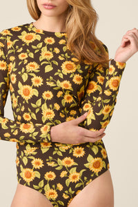 Princess Highway - Sunflower Rashie Swim Top - chocolate