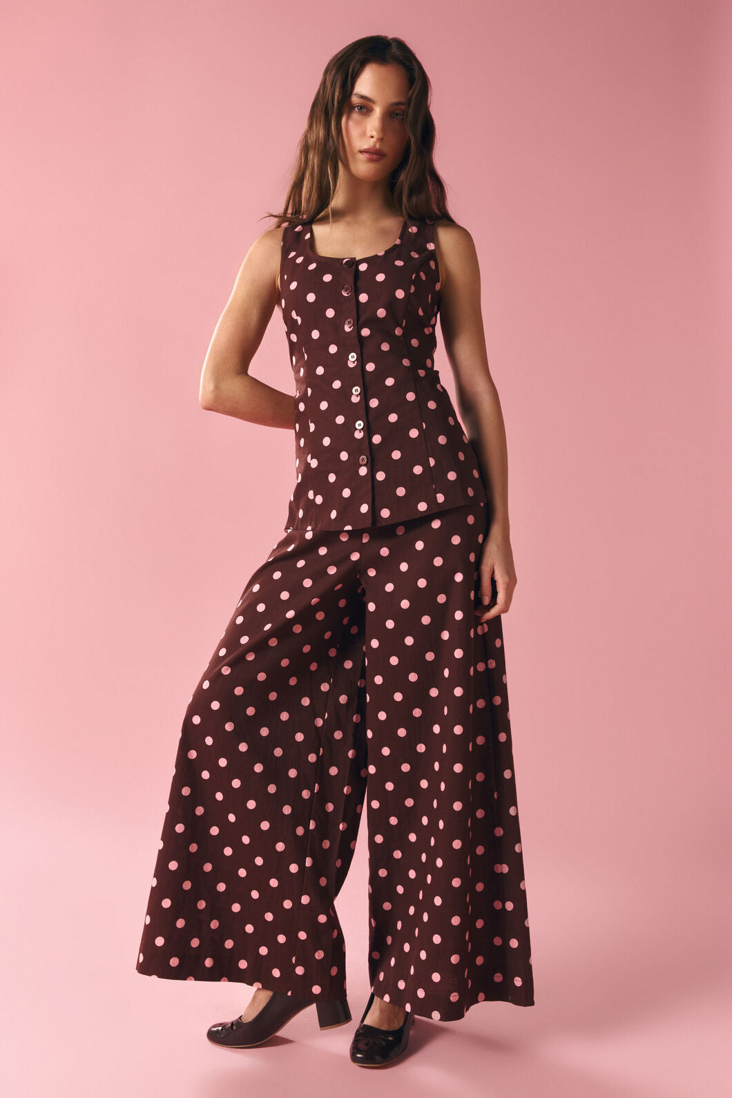 Princess Highway - Mia Polka Dot Pant - chocolate