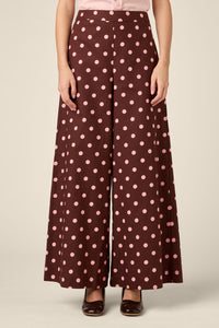 Princess Highway - Mia Polka Dot Pant - chocolate