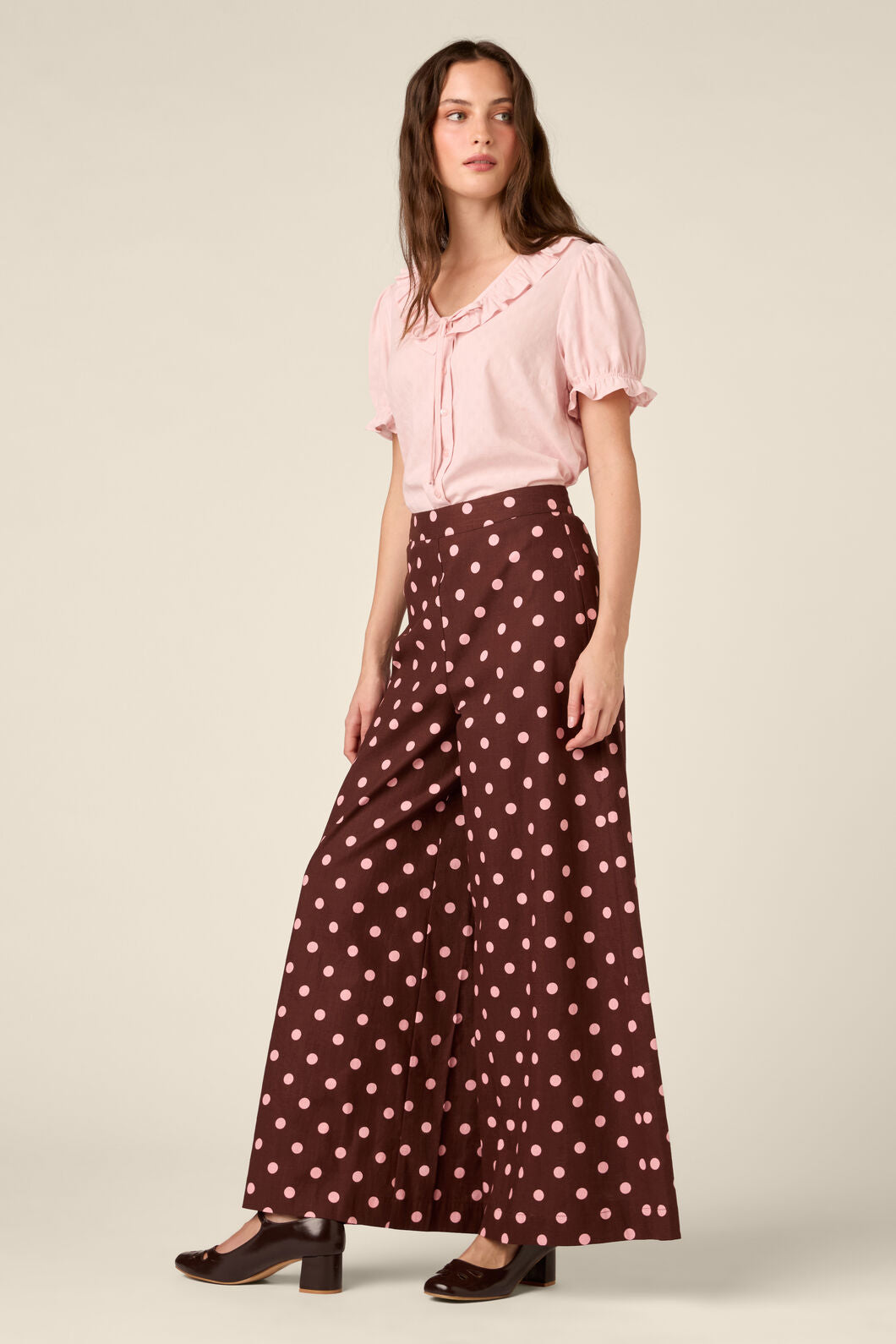 Princess Highway - Mia Polka Dot Pant - chocolate