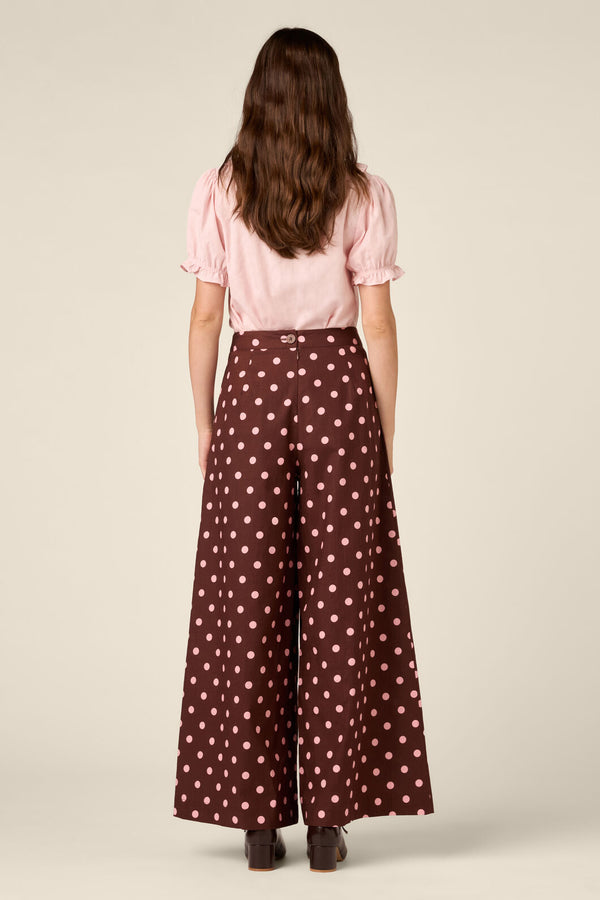 Princess Highway - Mia Polka Dot Pant - chocolate