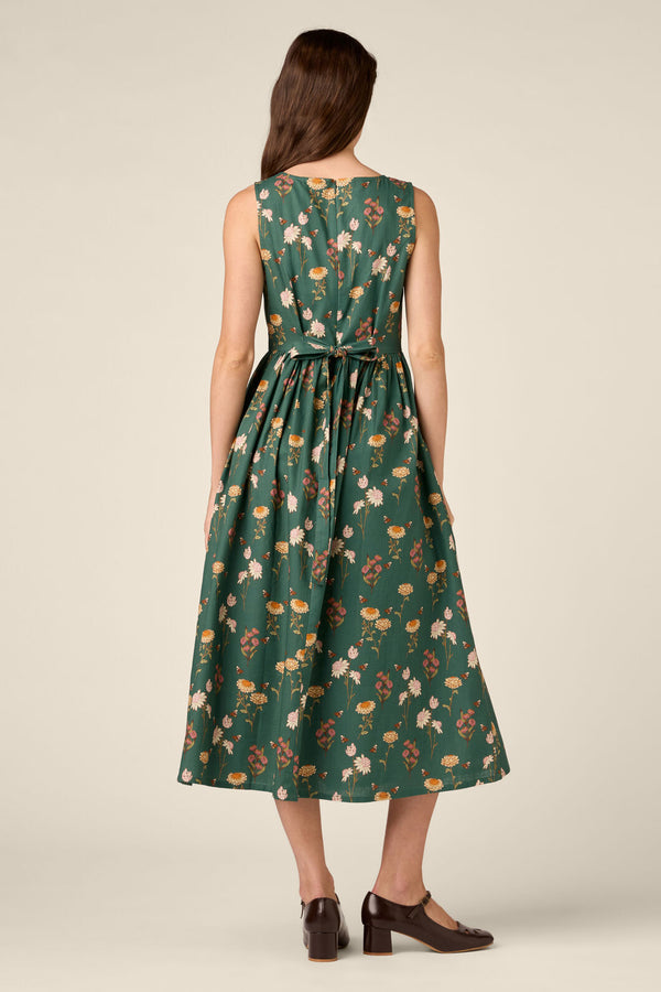 Princess Highway - Native Bee & Floral Midi Dress - green
