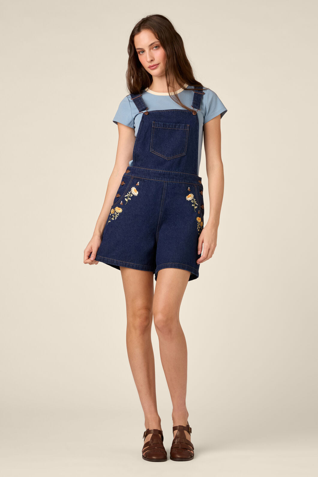 Princess Highway - Strawflower Short Overall - blue-denim