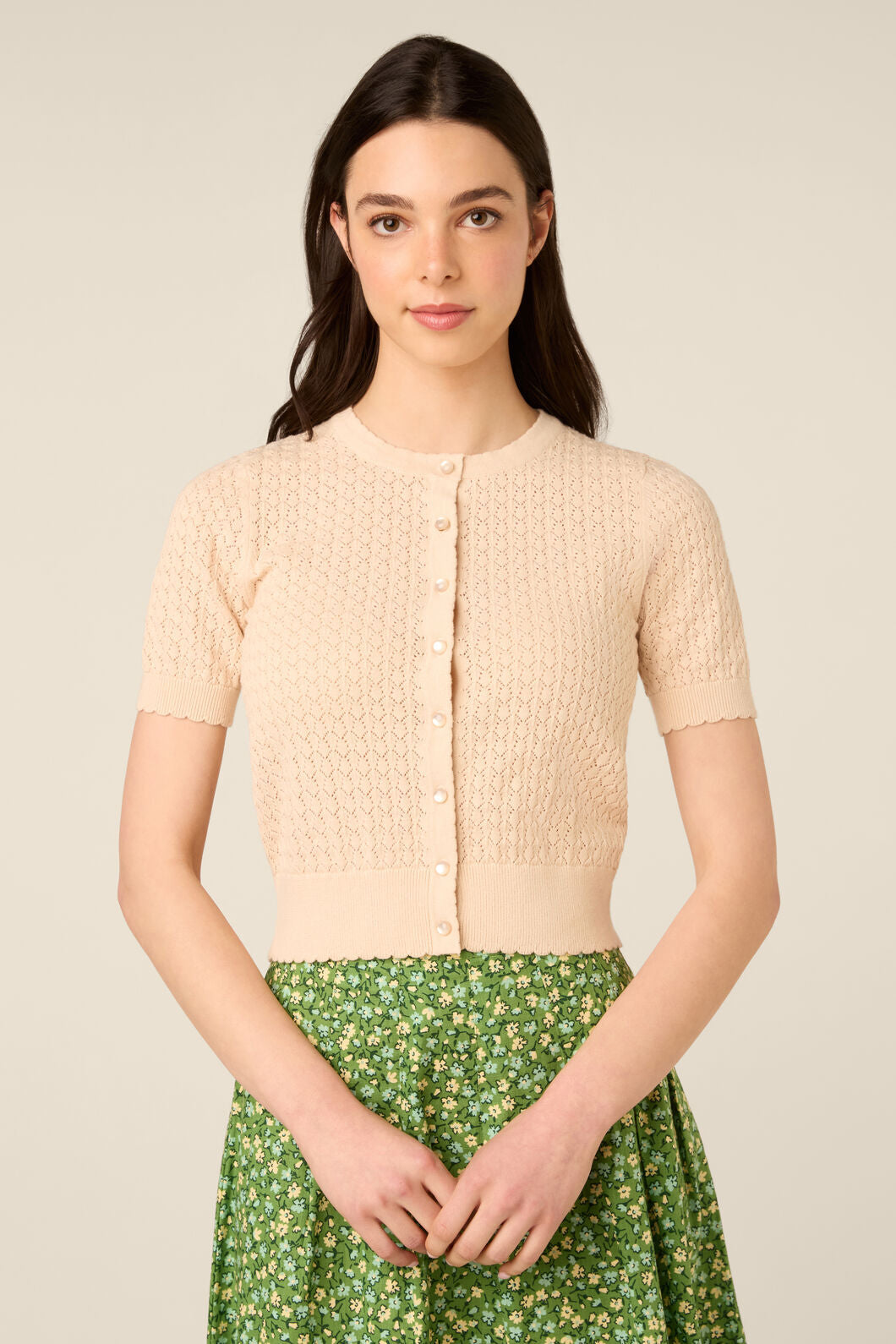 Princess Highway - Louisa Pointelle Cardigan - cream