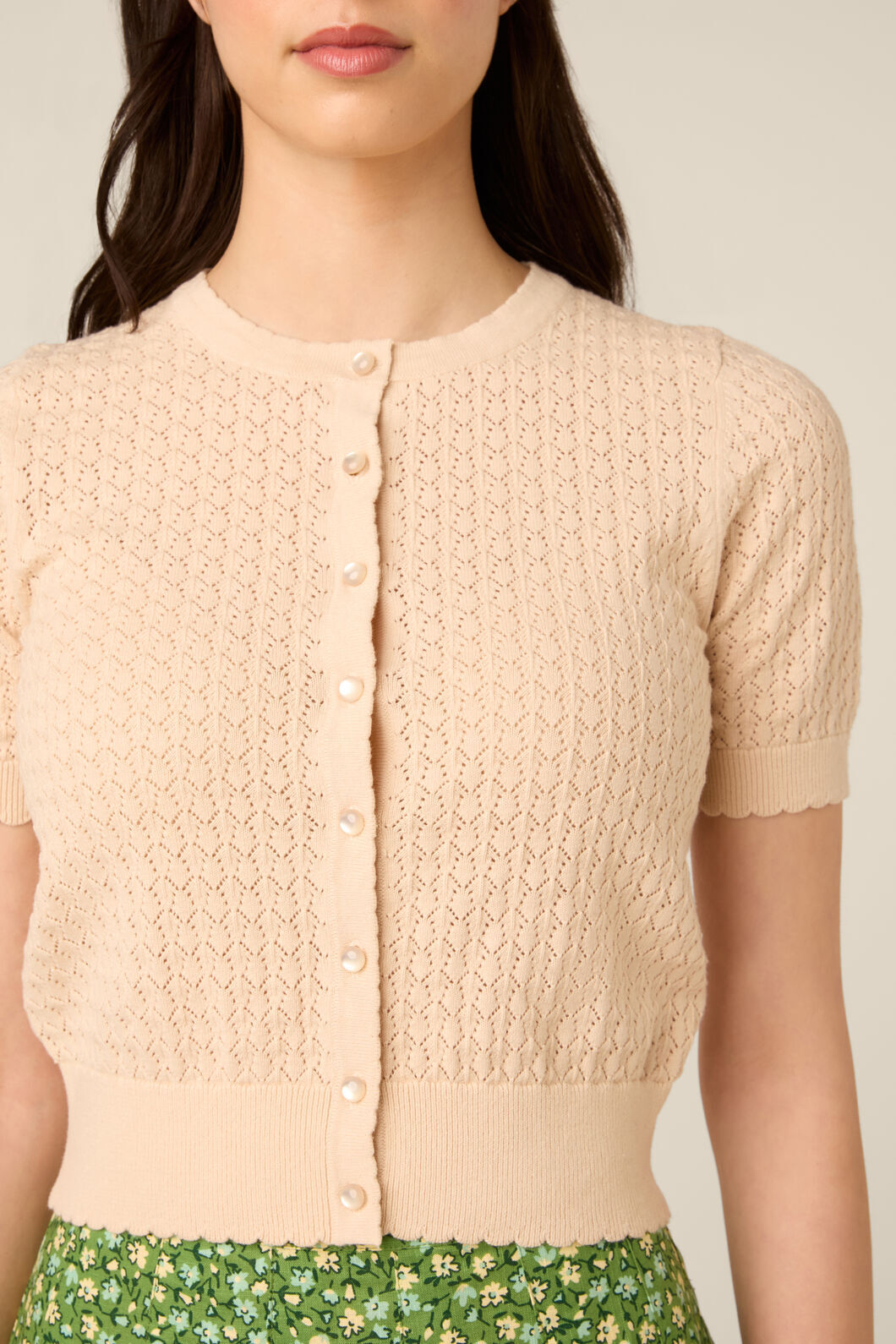 Princess Highway - Louisa Pointelle Cardigan - cream