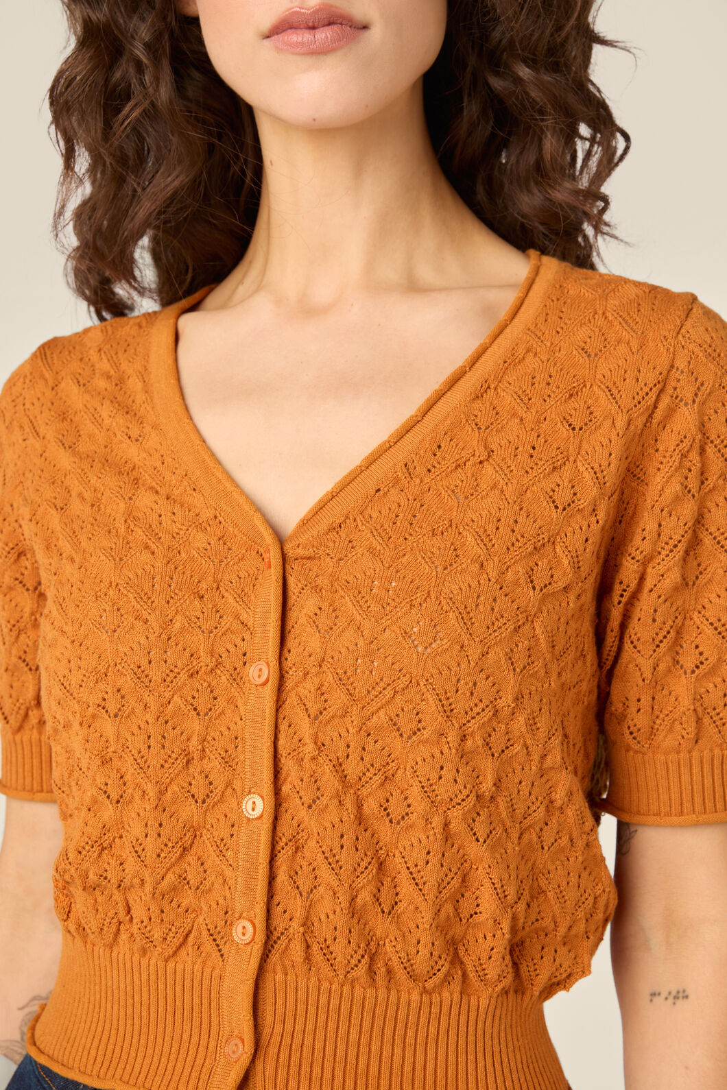 Princess Highway - Sunny Lace Knit Cardigan - gold