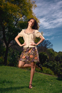 Princess Highway - Adelaide Floral Mini Skirt - plum