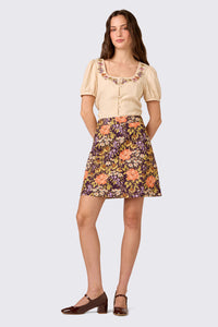 Princess Highway - Adelaide Floral Mini Skirt - plum