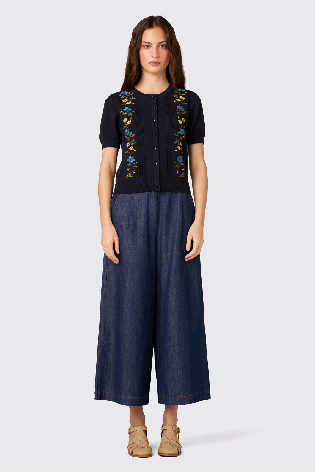 Princess Highway - Chloe Embroidered Cardigan - navy