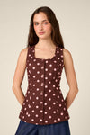 Princess Highway - Mia Polka Dot Button Down Top - chocolate