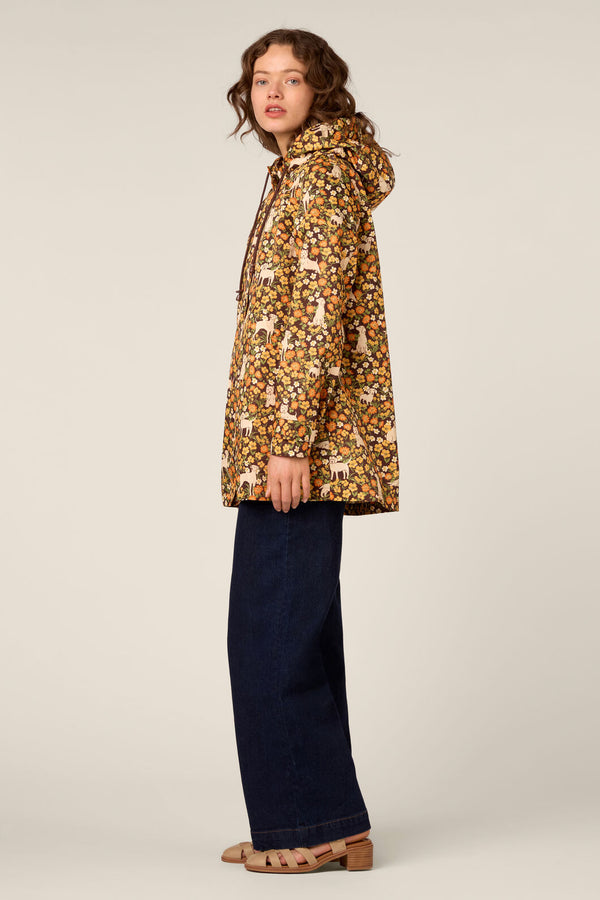 Princess Highway - Dogs & Flowers Raincoat - chocolate
