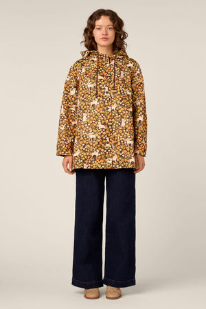 Princess Highway - Dogs & Flowers Raincoat - chocolate