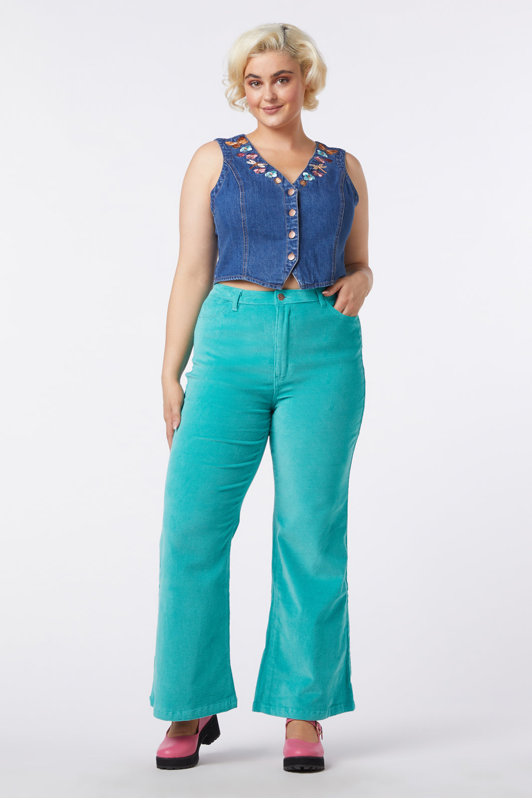 Princess Highway - Indy Flare Jean - green