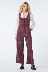 Princess Highway - Ginger Check Vest - plum
