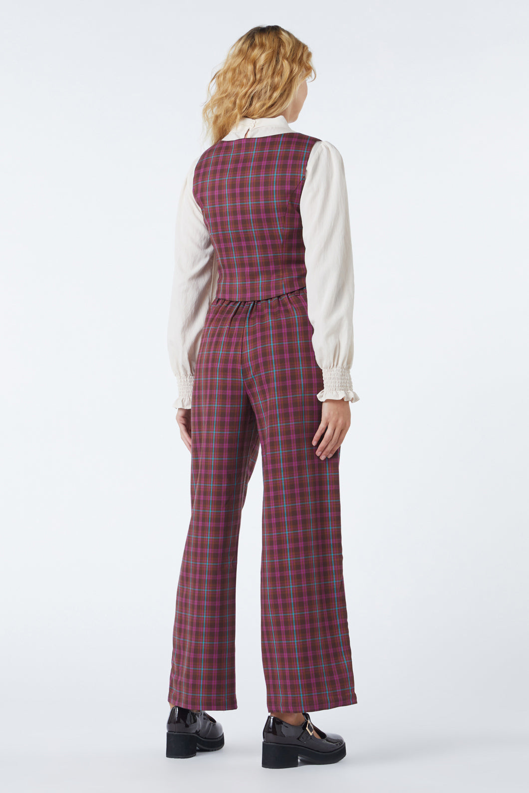 Princess Highway - Ginger Check Vest - plum