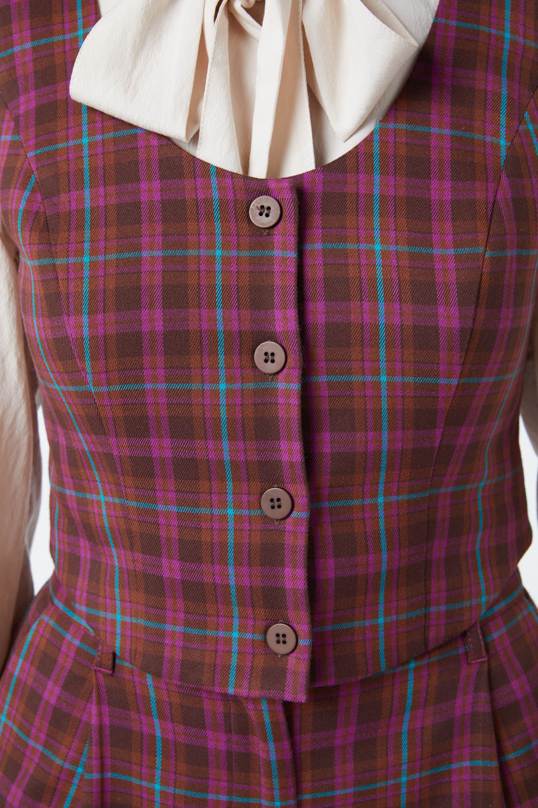 Princess Highway - Ginger Check Vest - plum