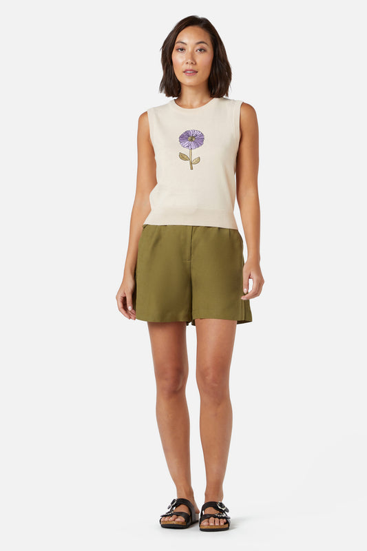 Princess Highway - Fresh Blooms Emb Vest - cream