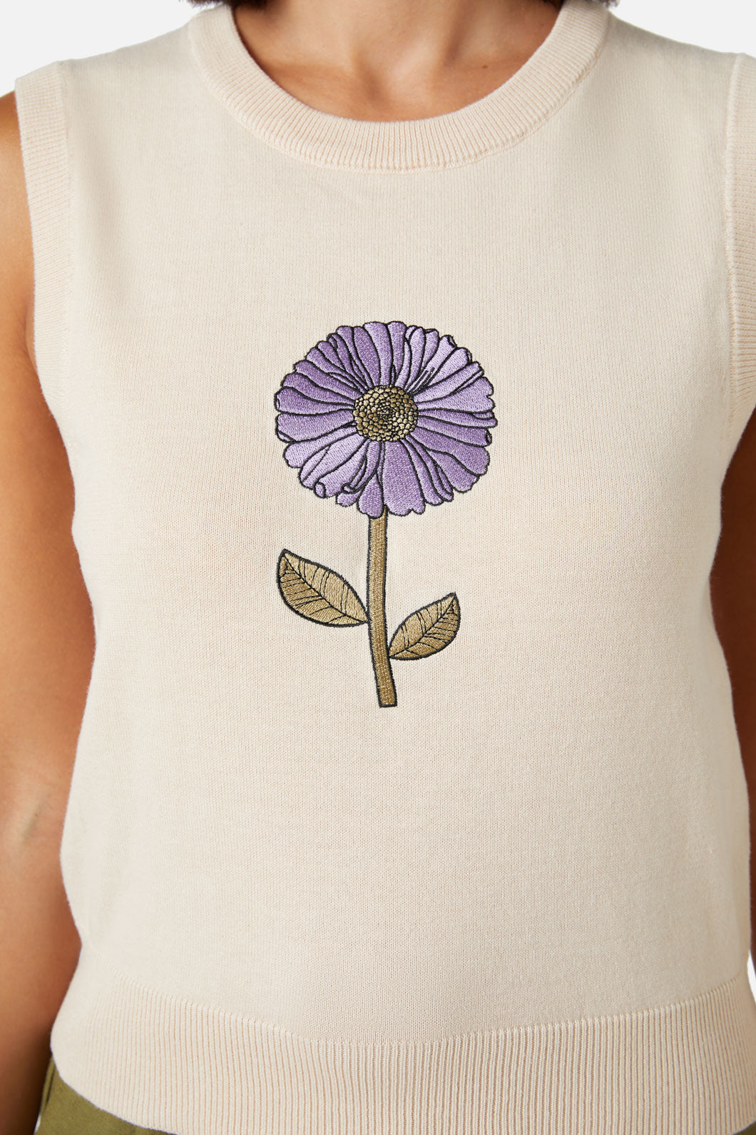 Princess Highway - Fresh Blooms Emb Vest - cream