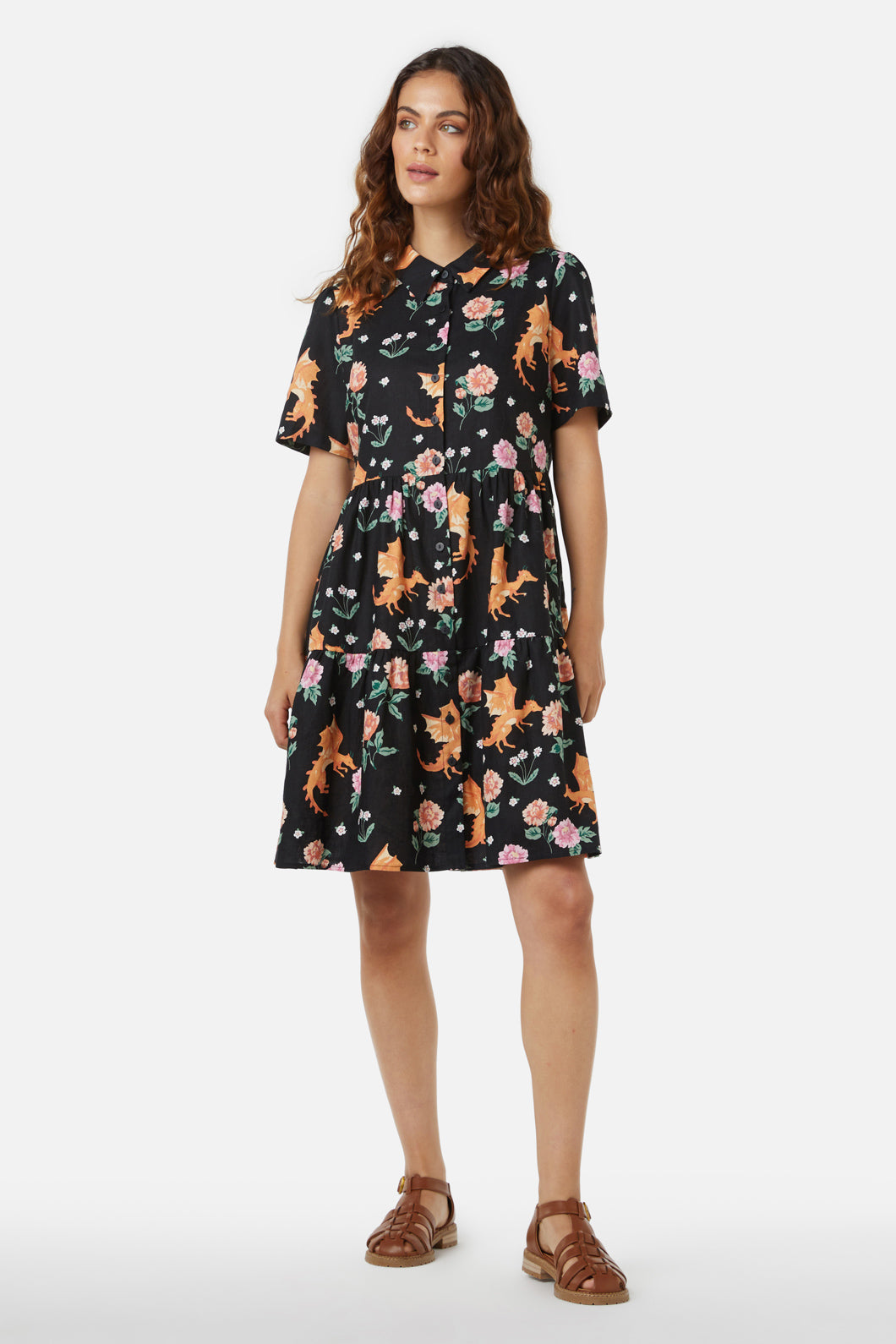 Princess Highway - Dragon Shirt Dress - green