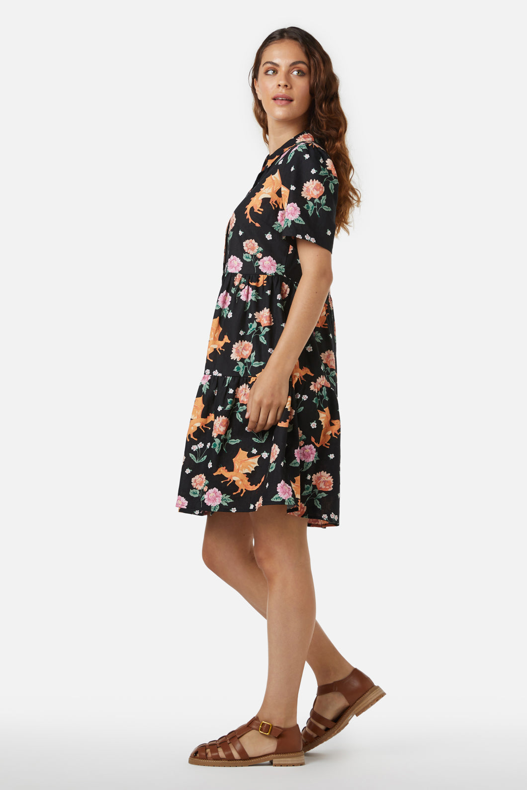 Princess Highway - Dragon Shirt Dress - green