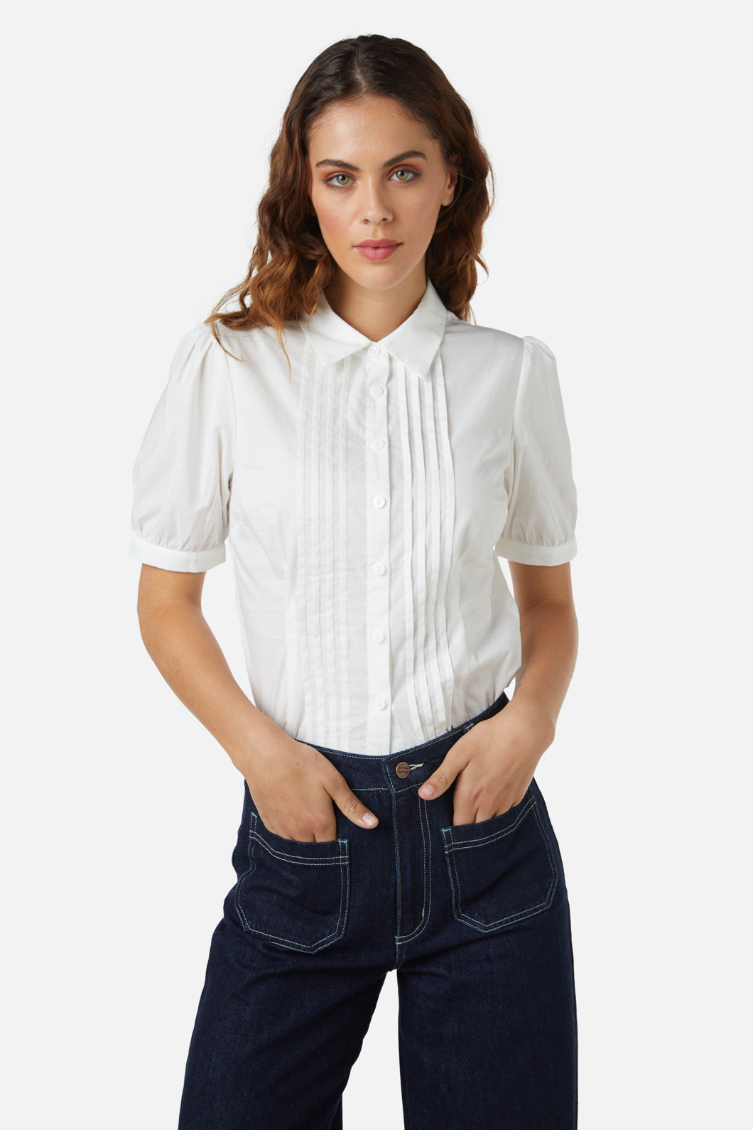 Princess Highway - Martha Pin Tuck Blouse - white