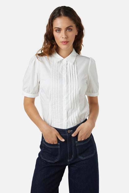 Princess Highway - Martha Pin Tuck Blouse - white
