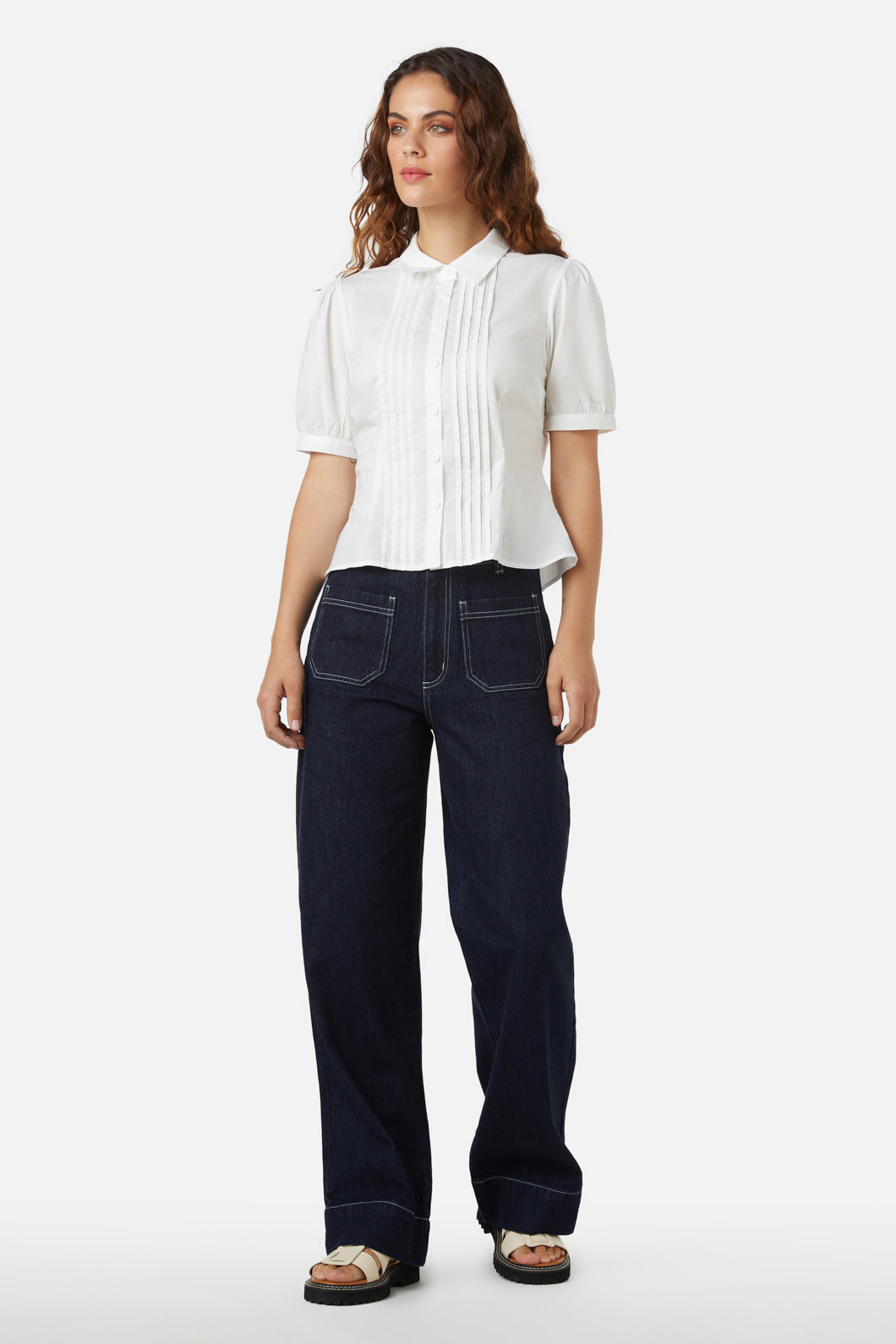 Princess Highway - Martha Pin Tuck Blouse - white
