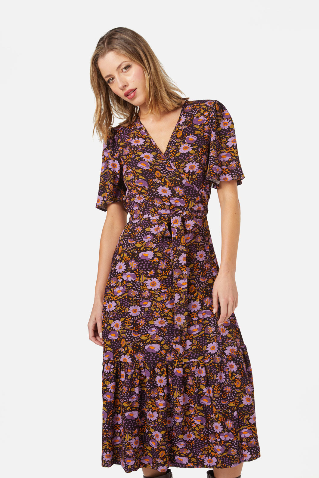 Princess Highway - Cynthia Wrap Dress - plum