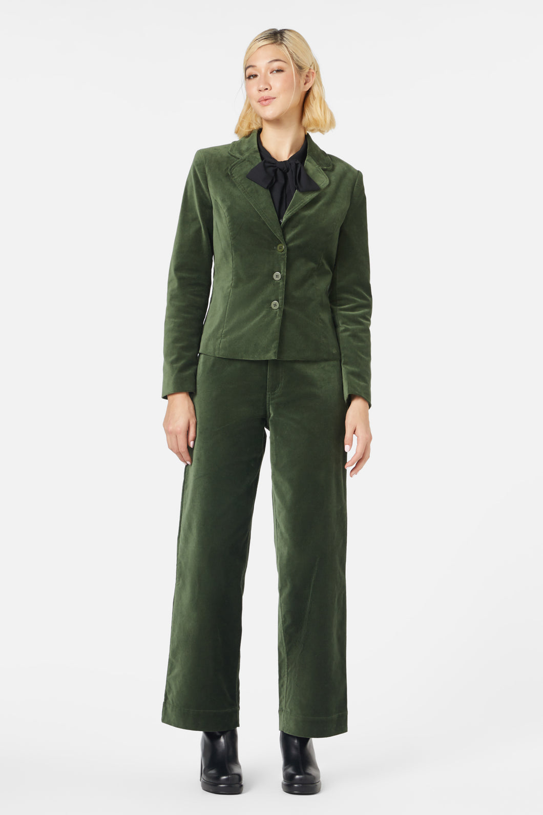 Princess Highway - Rachel Velvet Pant - forest