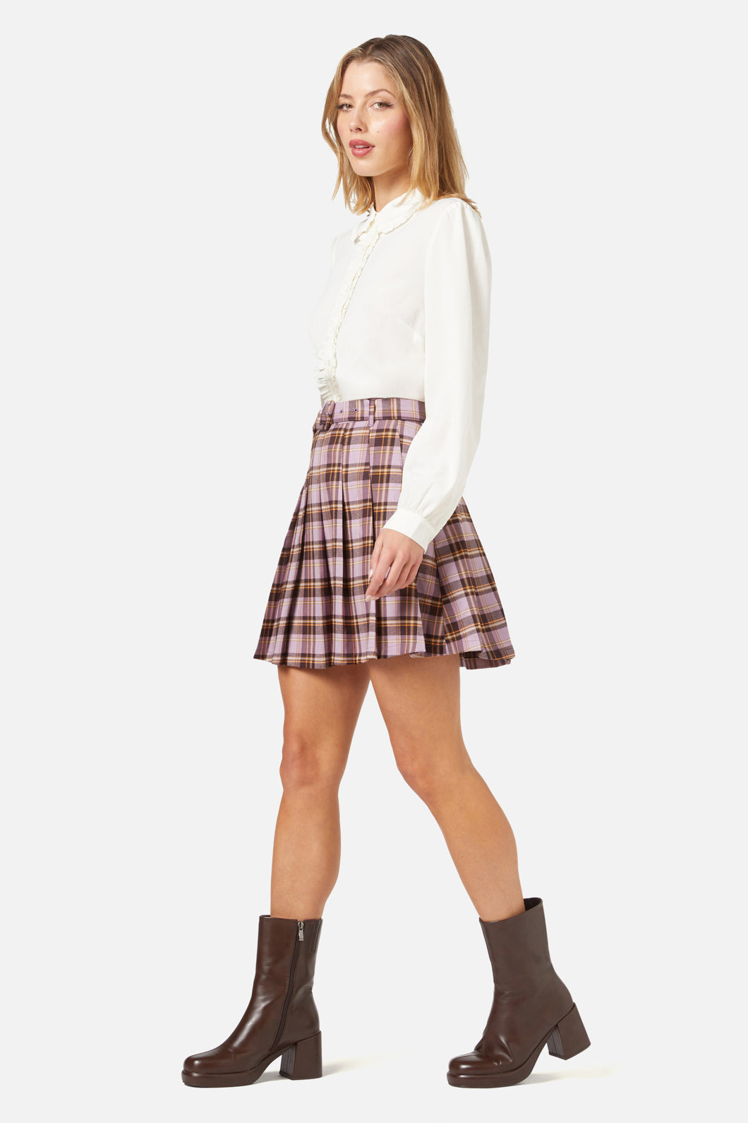 Princess Highway - Jeannie Check Mini Skirt - lilac