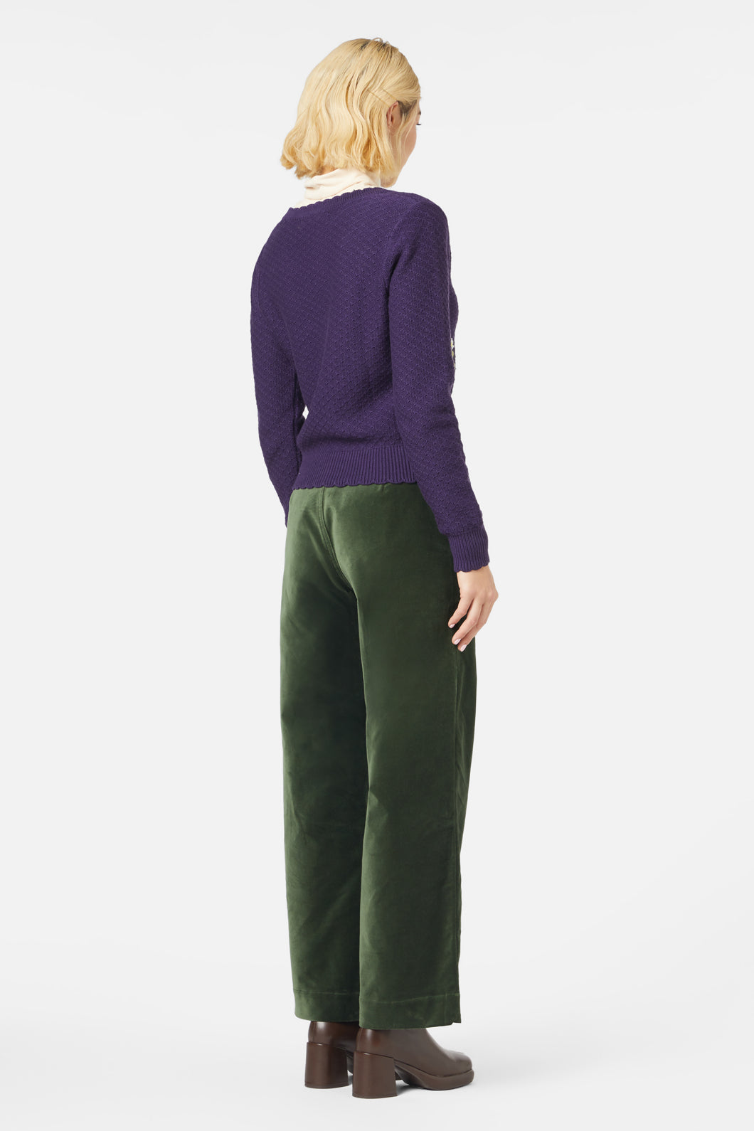 Princess Highway - Herb Embroidered Cardi - purple