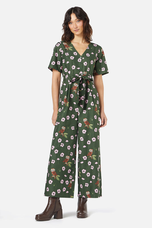 Princess Highway - Poppy Owl Jumpsuit - green