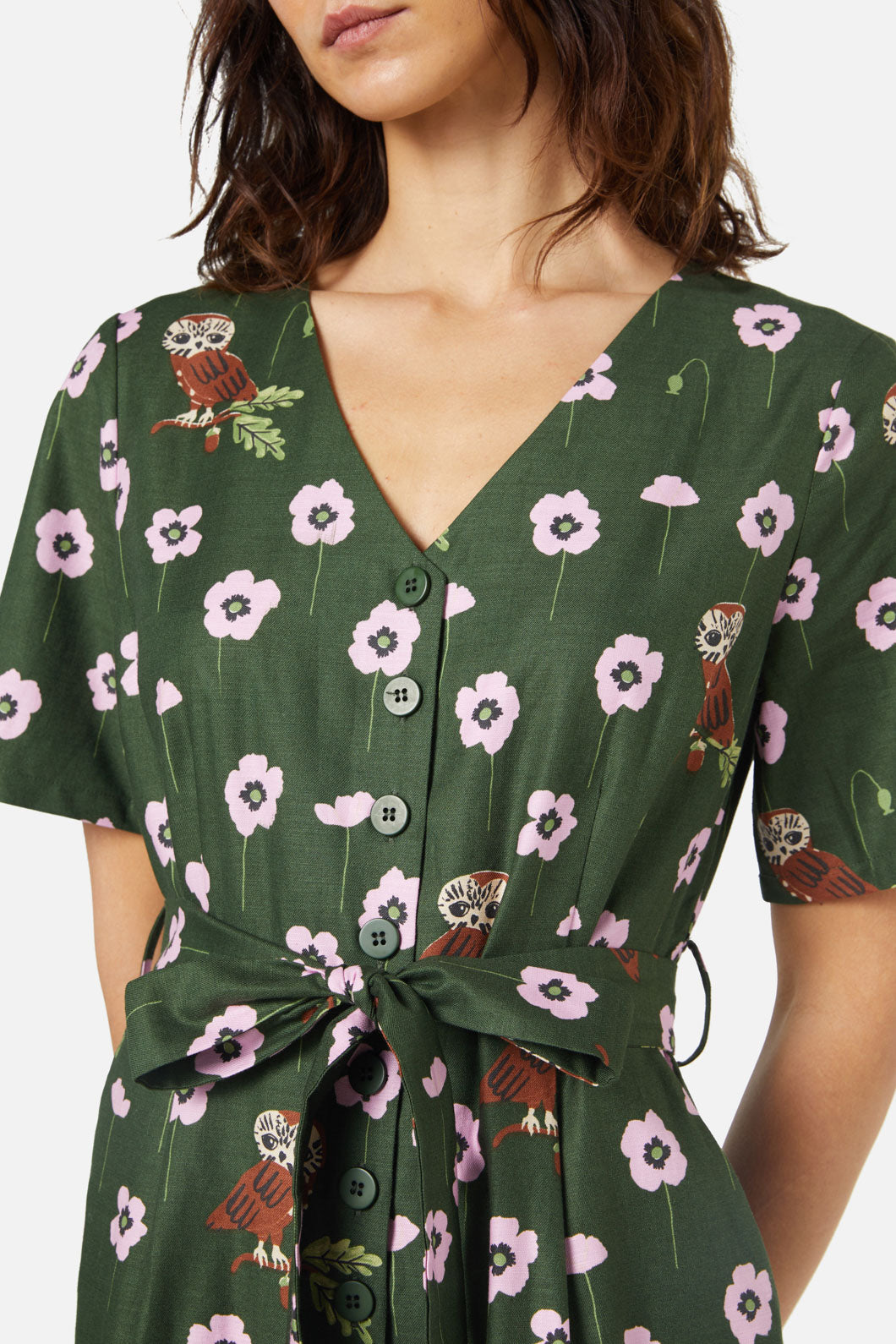 Princess Highway - Poppy Owl Jumpsuit - green