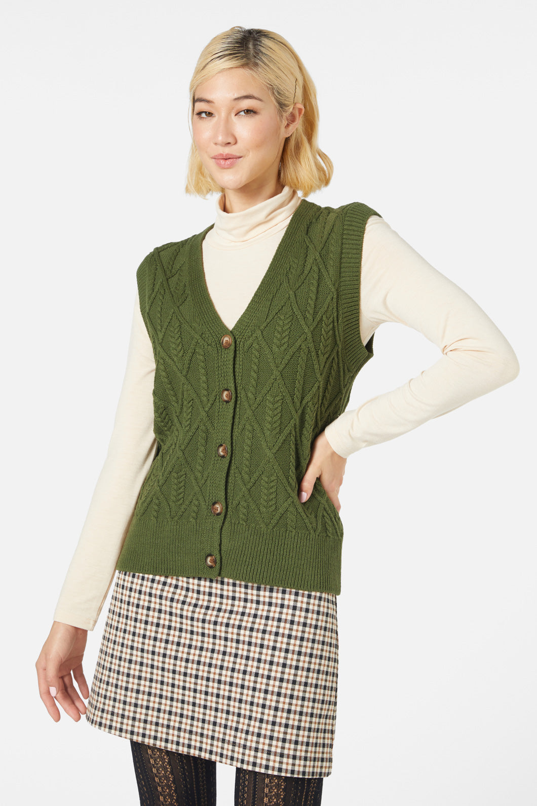 Princess Highway - Marni Long Vest - olive
